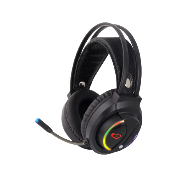 Игровая гарнитура Esperanza NIGHTSHADE EGH470, Чёрный, подсветка RGB LED, 1x mini jack 3.5mm + 1x USB, Драйверы 30mm, Регулятор громкости, Длина кабеля 2m, Вес