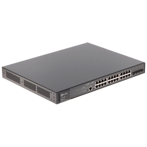 TP-LINK коммутатор"TL-SG3428MP"k с управлением L2, 24 портов Gigabit POE+, 4× Gigabit SFP слотов, 1× RJ45 консольный порт, 1× порт консоли Micro-USB