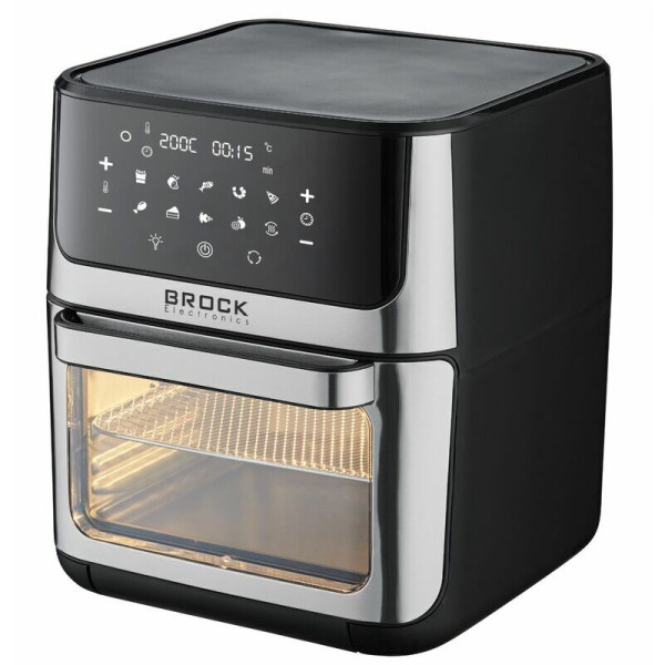 Аэрогриль-фритюрница BROCK DA 1000 BK, 12L, 1800W, LED-дисплей. Стеклянная дверца. Внутренняя подсветка. Температура 40 – 200 °C. Автоматическое отключение