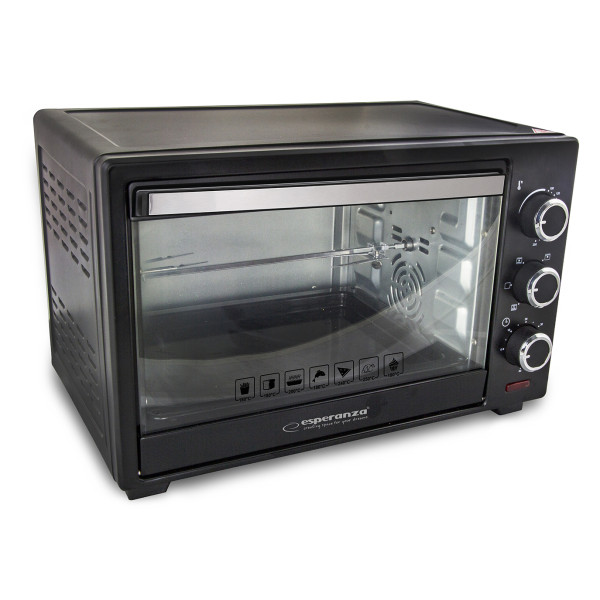 Электрическая духовка Esperanza NAPOLI EKO006, 25L, Конвекция, Мощность: 1600W, Температура: 0°C - 250°C, Таймер: 0-60 минут, 5 функции нагрева, Поддон Электрическая духовка Esperanza NAPOLI EKO006, 25L, Конвекция, Мощность: 1600W, Температура: 0°C - 250°C, Таймер: 0-60 минут, 5 функции нагрева, Поддон