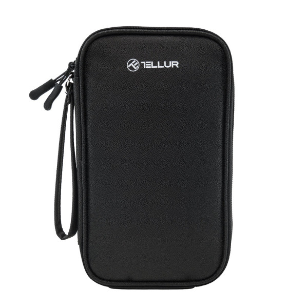 Geanta Tellur pentru organizare cabluri si accesorii, 21x12.5x6cm,poliester, negru Geanta Tellur pentru organizare cabluri si accesorii, 21x12.5x6cm,poliester, negru