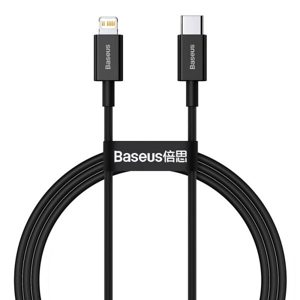 Кабель Type-C - Lightning, PD 20W, 1m, Baseus Superior Черный CATLYS-A01