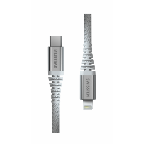 Cablu de date SWISSTEN ARAMID RANFORSAT USB-C / LIGHTNING C 1.5M Alb Cablu de date SWISSTEN ARAMID RANFORSAT USB-C / LIGHTNING C 1.5M Alb