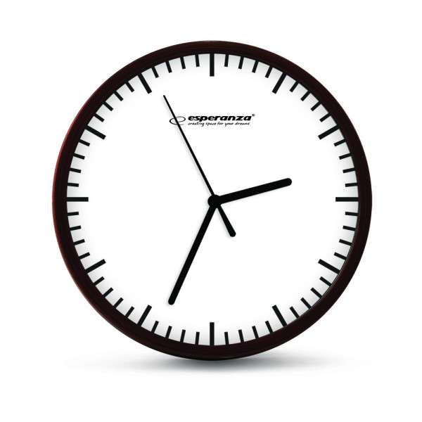 Ceas de perete Esperanza BUDAPEST EHC010W Alb, 20 cm, cadru din plastic, mecanism silențios, cârlig pentru instalare ușoară, Alimentare: 1x AA baterie (nu este