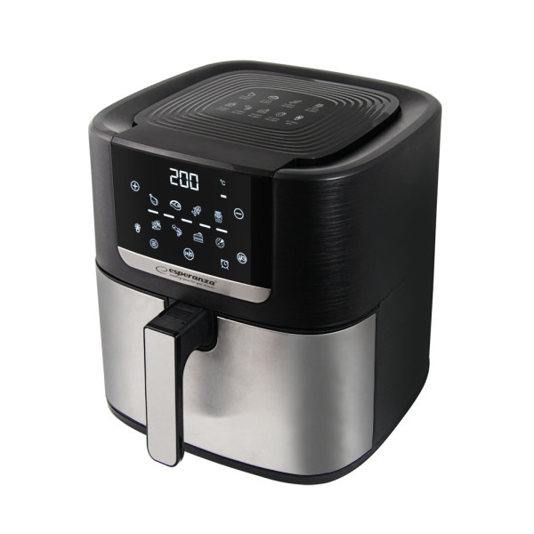 Аэрогриль Esperanza POLLO FRITTO EKA004, 8L, 1700W, Таймер: 0–60 мин, Диапазон температур: 80°C – 200°C, 8 программ приготовления: Курица / Стейк / Рыба / Fri