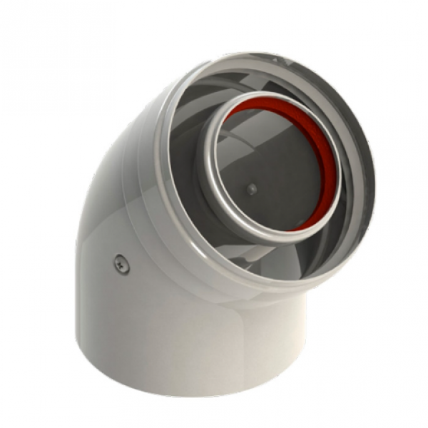 Отвод (алюм.), коаксиальный 45° 60/100 Protherm Отвод (алюм.), коаксиальный 45° 60/100 Protherm