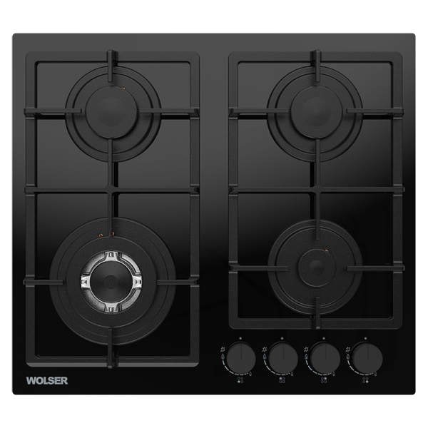 Plita de gaz incorporabila Wolser WL-BRD 6402 Black Glass FFD Plita de gaz incorporabila Wolser WL-BRD 6402 Black Glass FFD