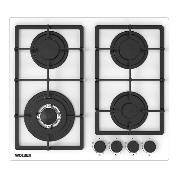 Plita de gaz incorporabila Wolser WL-BRD 6402 White Glass FFD Plita de gaz incorporabila Wolser WL-BRD 6402 White Glass FFD
