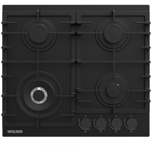 Plita de gaz incorporabila Wolser WL-BRD 6406 Black Matt Glass Plita de gaz incorporabila Wolser WL-BRD 6406 Black Matt Glass