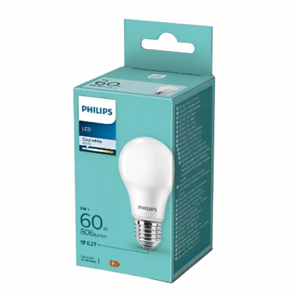 Lampa LED Philips 8W 60A E27 CW 230V FR ND 1PF/6 Lampa LED Philips 8W 60A E27 CW 230V FR ND 1PF/6