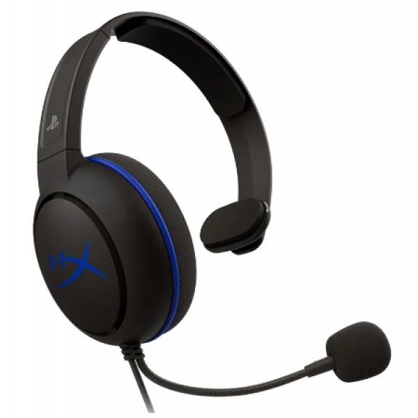 Gaming Headset HyperX Cloud Chat PS4, 40mm driver, 16 Ohm, 50-10kHz, 85 db, 123g, Noise-cancelling Mic, Half-opening, 1.3m, 3.5mm(4pin), Black/Blue