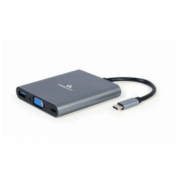 Docking Station Gembird A-CM-COMBO6-01, USB 3.1, HDMI, VGA, 3.5mm,SD/MicroSD, PD 60W Docking Station Gembird A-CM-COMBO6-01, USB 3.1, HDMI, VGA, 3.5mm,SD/MicroSD, PD 60W