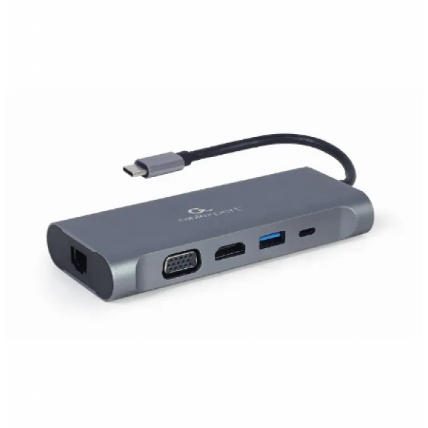 Docking Station Gembird A-CM-COMBO7-01, 3xUSB 3.1, HDMI, VGA, 3.5mm, Type-C, SD/MicroSD, PD 100W Docking Station Gembird A-CM-COMBO7-01, 3xUSB 3.1, HDMI, VGA, 3.5mm, Type-C, SD/MicroSD, PD 100W