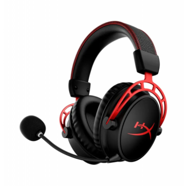 Gaming Wireless Headset HyperX Cloud Alpha, 50mm driver, 62 Ohm, 15-21kHz, 98db, 318g, 300h, On-earcup control, Detachable Mic, 2.4Ghz, Black/Red