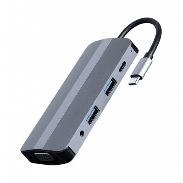 Docking Station Gembird A-CM-COMBO8-02, USB 3.1, USB 2.0, HDMI, VGA, 3.5mm, SD/MicroSD, PD 87W