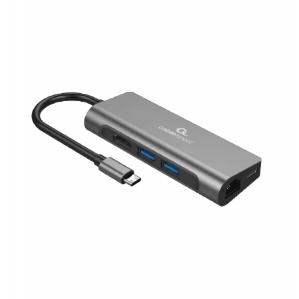 Docking Station Gembird A-CM-COMBO5-05, USB 3.0, USB 2.0, 4K HDMI, LAN, PD 100W, SD/MicroSD Docking Station Gembird A-CM-COMBO5-05, USB 3.0, USB 2.0, 4K HDMI, LAN, PD 100W, SD/MicroSD