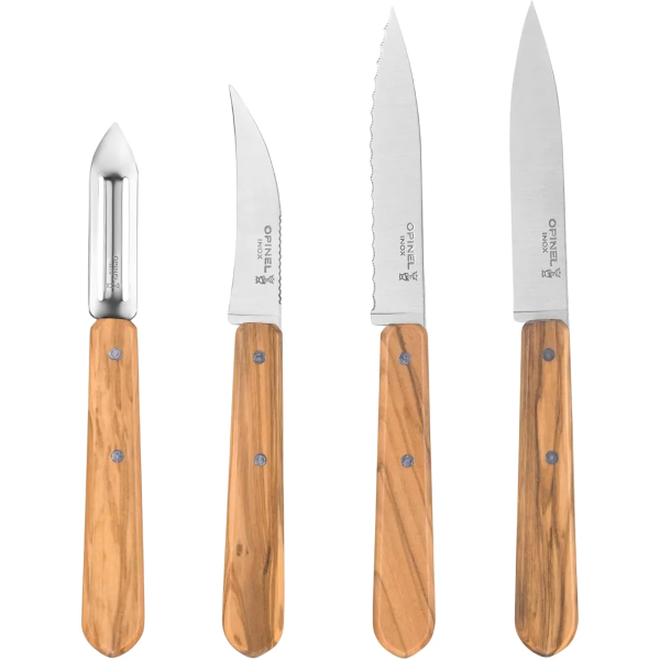 Набор кухонных ножей Opinel Box The Essentials Olivewood