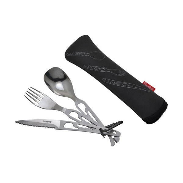 Набор столовых приборов Baladeo cutlery set Basecamp black Набор столовых приборов Baladeo cutlery set Basecamp black