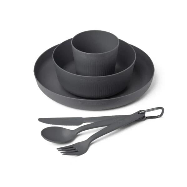 Set de vesela STS Camp Dinnerware Set Mesh Sack 6 pcs (Culoare: grey) Set de vesela STS Camp Dinnerware Set Mesh Sack 6 pcs (Culoare: grey)