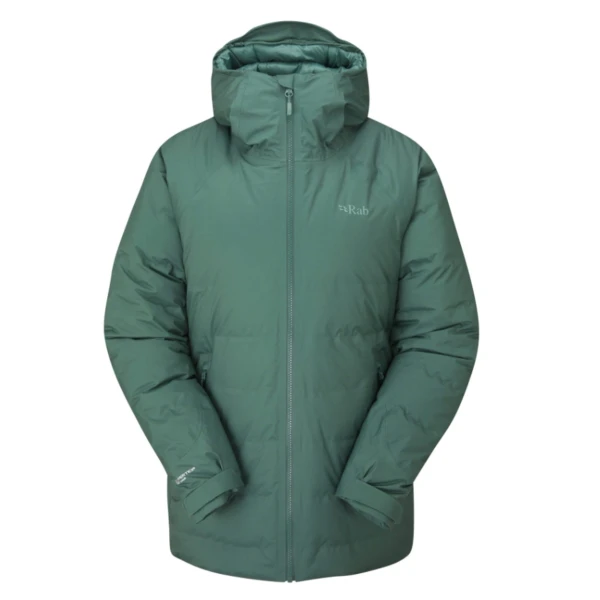 Geacă Rab Valiance Waterproof Down Wmn (Mărime: S; Culoare: green slate) Geacă Rab Valiance Waterproof Down Wmn (Mărime: S; Culoare: green slate)