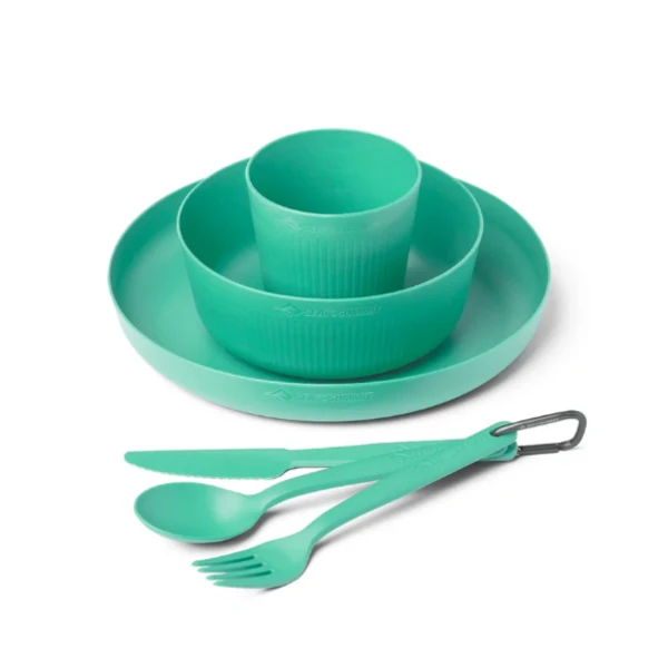 Set de vesela STS Camp Dinnerware Set Mesh Sack 6 pcs (Culoare: light green) Set de vesela STS Camp Dinnerware Set Mesh Sack 6 pcs (Culoare: light green)