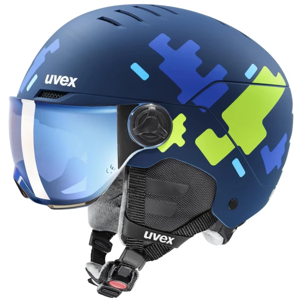 Горнолыжный шлем Uvex Rocket JR Visor blue puzzle matt (Горнолыжные шлемы: 54-58) Горнолыжный шлем Uvex Rocket JR Visor blue puzzle matt (Горнолыжные шлемы: 54-58)