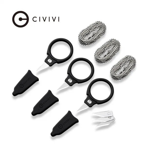 Cuțit cu lamă fixă, CIVIVI, Quick Snip C22022A-2, 6Cr13, mâner ABS, mini, 3 bucăți