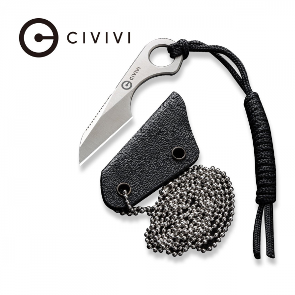 Cuțit cu lamă fixă, CIVIVI, Gramis C23004-2, oțel 14C28N, profil Sheepsfoot, greutate 4.7g
