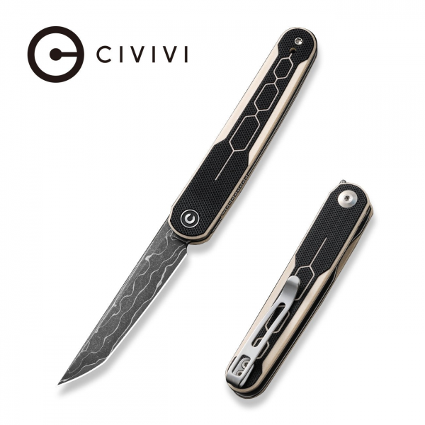 Складной нож, CIVIVI, KwaiQ C23015-DS1, дамасская сталь 2.97 дюйма, рукоять G10, лайнер-лок Складной нож, CIVIVI, KwaiQ C23015-DS1, дамасская сталь 2.97 дюйма, рукоять G10, лайнер-лок