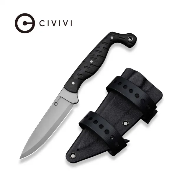 Cuțit cu lamă fixă, CIVIVI, MDRN Hunter C23078-1, Nitro-V, mâner G10 negru, teacă Kydex, 4.12 inch Cuțit cu lamă fixă, CIVIVI, MDRN Hunter C23078-1, Nitro-V, mâner G10 negru, teacă Kydex, 4.12 inch