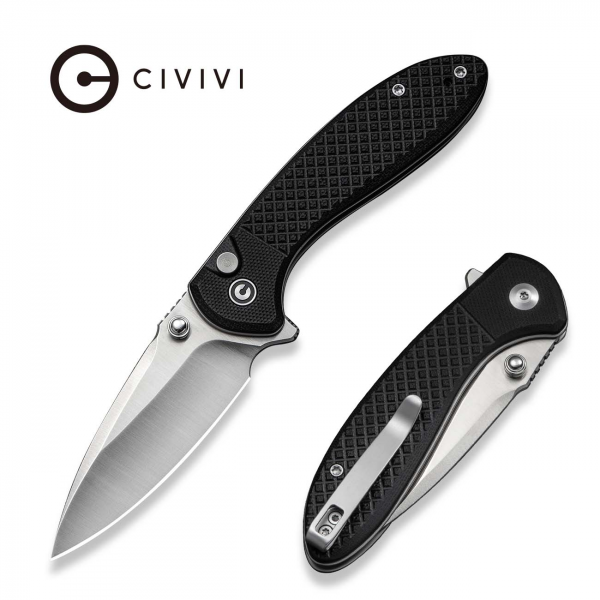 Складной нож, CIVIVI, Faeger C24031-1, сталь 14C28N 2.98 дюйма, рукоять G10 черная, Button Lock Складной нож, CIVIVI, Faeger C24031-1, сталь 14C28N 2.98 дюйма, рукоять G10 черная, Button Lock