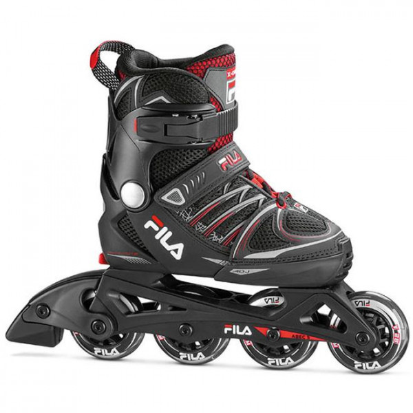 Детские роликовые коньки Fila X-One, size 29-32, черный/красный, cod 010618140