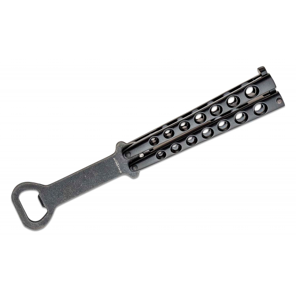 Deschidetor de sticle Boker Magnum Balisong Black BO‑09SC011, deschizător de sticle tip fluture fără lamă, mânere din aluminiu anodizat negru, acoperire neagră Deschidetor de sticle Boker Magnum Balisong Black BO‑09SC011, deschizător de sticle tip fluture fără lamă, mânere din aluminiu anodizat negru, acoperire neagră