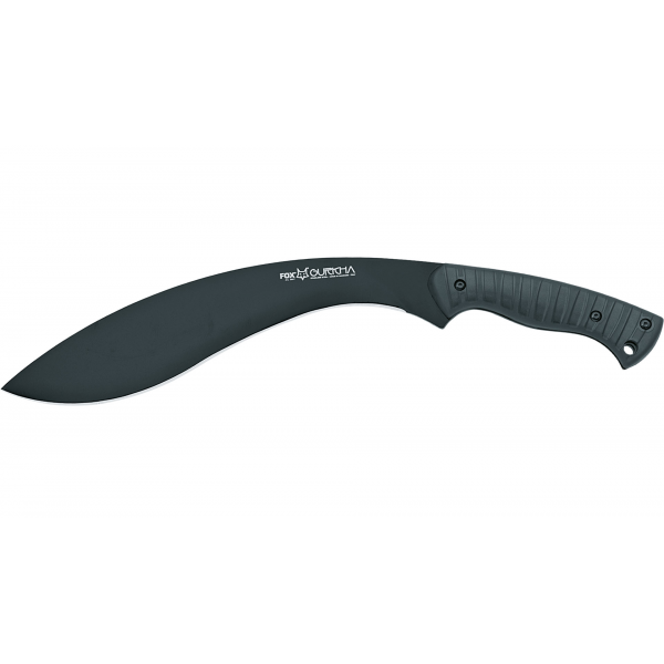 Kukri-machete Gurkha 660 FOX Gurkha Kukri, kukri-machete fix din oțel inoxidabil 440A (HRC 55-57) cu acoperire PTFE-Idroglider neagră, lungimea lamei ~320 mm