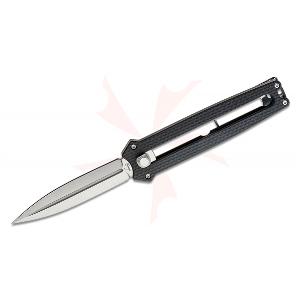 Складной нож BO-01BO411 Boker Plus Slike D2 Satin Spear Point, лезвие, чёрная рукоятка G10