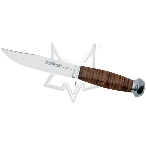 EUROPEAN HUNTER Design by FOX Knives cod. 610/13 сталь 420C stainless steel твёрдость : HRC 54-56 рукоядь кожа