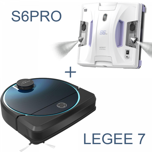HOBOT LEGEE 7 + S6 Pro // Robot de podea + Robot de Geamuri – Робот мойщик пола + робот-мойщик окон HOBOT LEGEE 7 + S6 Pro // Robot de podea + Robot de Geamuri – Робот мойщик пола + робот-мойщик окон