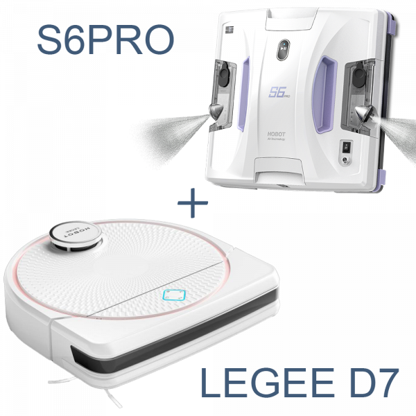 HOBOT LEGEE D7 + S6 Pro / Robot de podea + Robot de Geamuri – Робот мойщик пола + робот-мойщик окон
