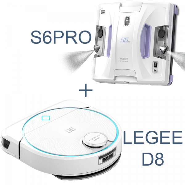 HOBOT LEGEE D8 + S6 Pro / Robot de podea + Robot de Geamuri – Робот мойщик пола + робот-мойщик окон