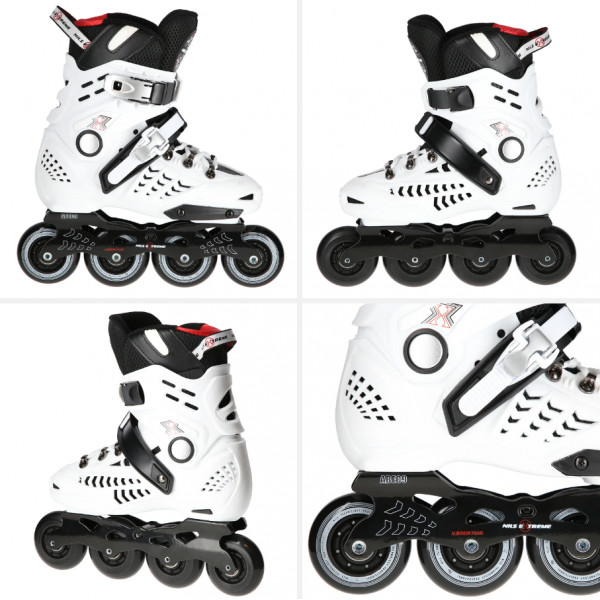 Роликовые коньки NA20001 Abisal WHITE SIZE 44 SLALOM IN-LINE SKATES NILS EXTREME