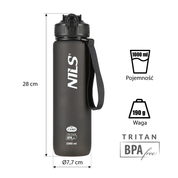 NCD68 Abisal BOTTLE BLACK TRITAN NILS CAMP NCD68 Abisal BOTTLE BLACK TRITAN NILS CAMP