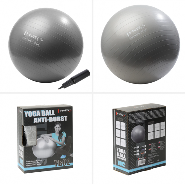 YB02 Abisal NEW 75CM GRAY GYM BALL HMS