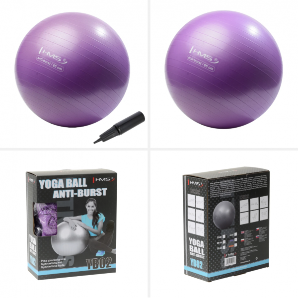 YB02 Abisal NEW 65CM PURPLE GYM BALL HMS
