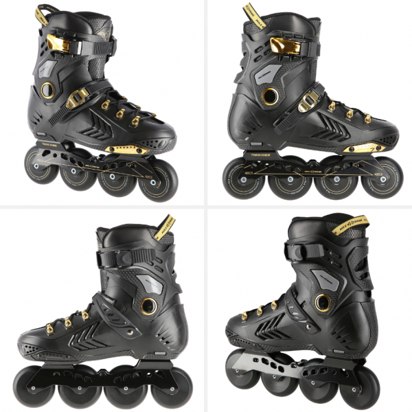 Роликовые коньки NA20002 Abisal Ролики BLACK-GOLD SLALOM 39 Роликовые коньки NA20002 Abisal Ролики BLACK-GOLD SLALOM 39