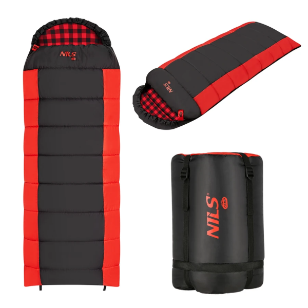 Sac de dormit NC2003 BLACK-RED NILS CAMP