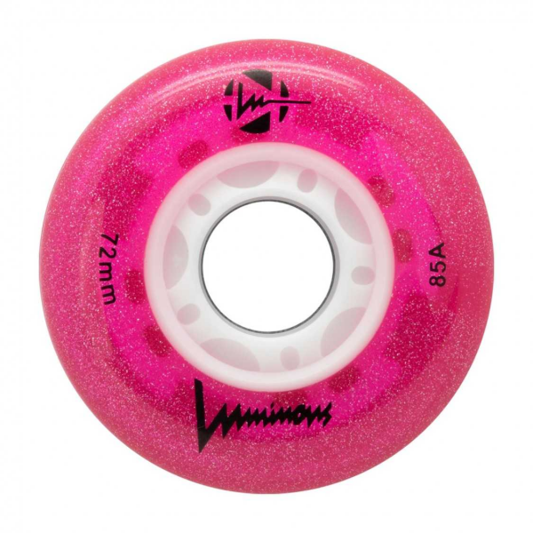 LUWL-LU72-GL-PK SEBA LUMINOUS - LED WHEELS - GLITTER PINK - 72mm/85A - x4 LUWL-LU72-GL-PK SEBA LUMINOUS - LED WHEELS - GLITTER PINK - 72mm/85A - x4