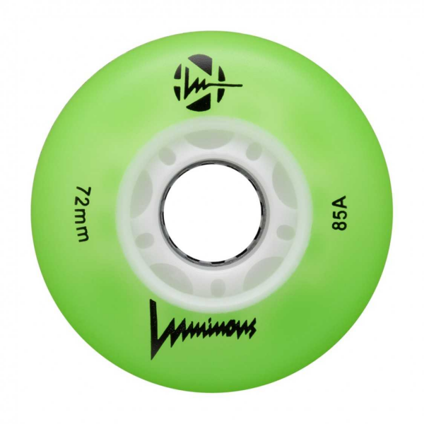 LUWL-LU72-GR-AP-GW SEBA LUMINOUS - LED WHEELS - 72mm/85A - GREEN APPLE GLOW - x4 LUWL-LU72-GR-AP-GW SEBA LUMINOUS - LED WHEELS - 72mm/85A - GREEN APPLE GLOW - x4