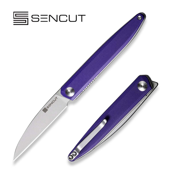 Складной нож, SENCUT, Jubil S20029-1, сталь D2 2.95 дюйма, рукоять G10 фиолетовая, лайнер-лок