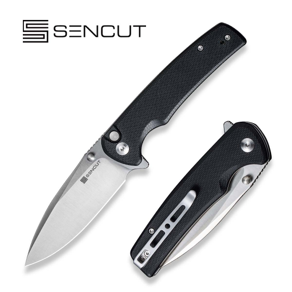 Складной нож, SENCUT, Sachse S21007-5, сталь 9Cr18MoV 88.2мм, рукоять G10, Button Lock