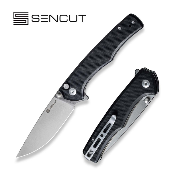 Cuțit pliabil, SENCUT, Crowley S21012-4, lamă D2 3.48 inch, mâner G10, blocare cu buton